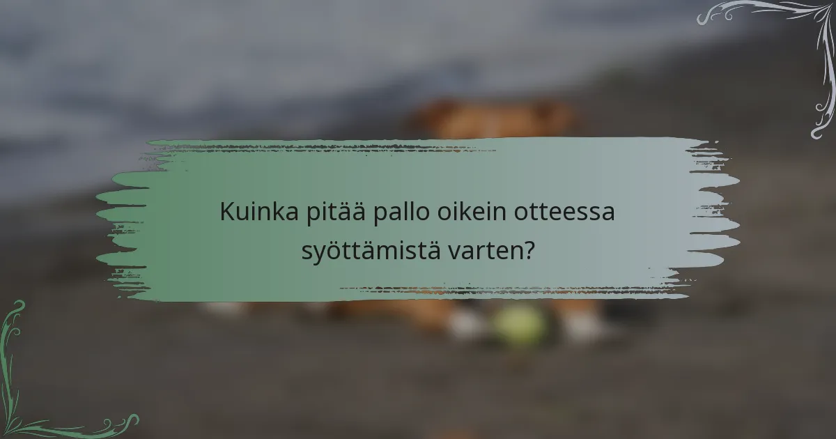 Kuinka pitää pallo oikein otteessa syöttämistä varten?