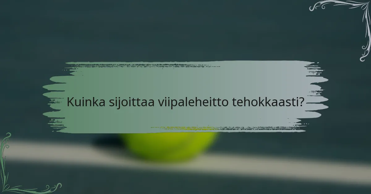 Kuinka sijoittaa viipaleheitto tehokkaasti?