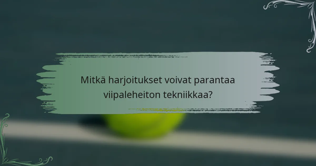 Mitkä harjoitukset voivat parantaa viipaleheiton tekniikkaa?