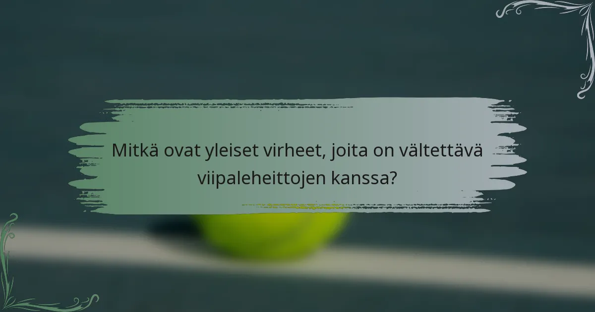 Mitkä ovat yleiset virheet, joita on vältettävä viipaleheittojen kanssa?